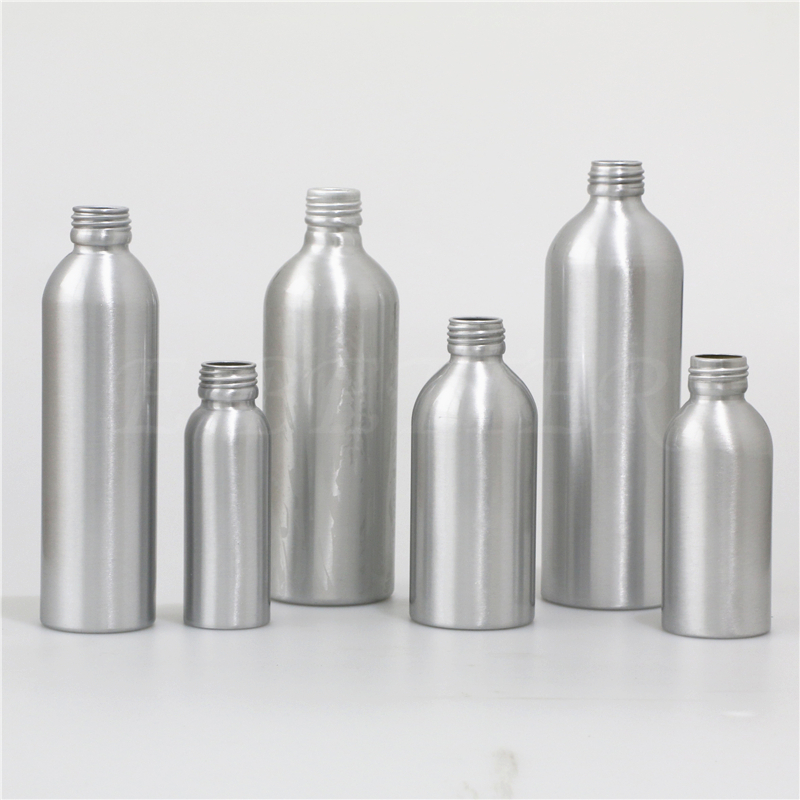 厂家定制 100ml酒水饮料包装铝瓶 金属铝酒瓶 螺口金属包装瓶