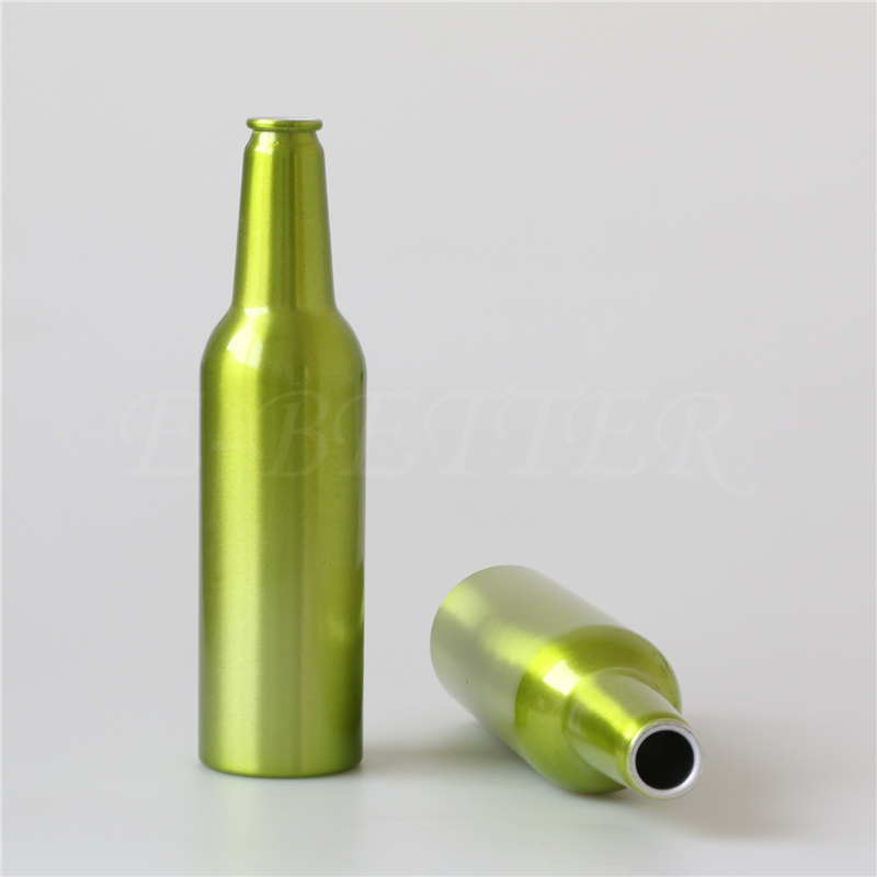 厂家定制 330ml啤酒碳酸饮料金属包装瓶 长脖子卡口酒水铝瓶